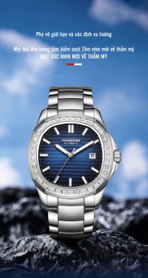 ộ đồng hồ HANBORO 752 dây kim loại chính hãng tại Vũ Watch – Gồm hộp, thẻ bảo hành và phụ kiện chính hãng đầy đủ.